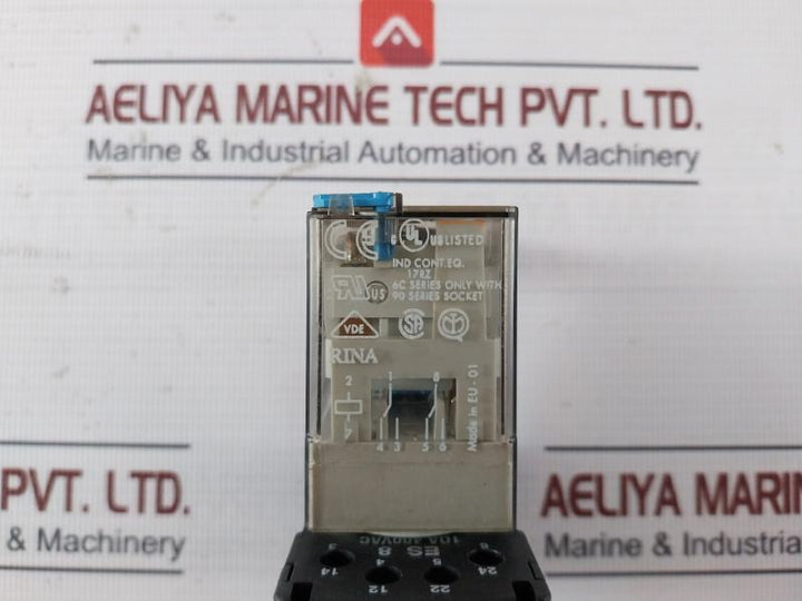 Finder 60.12.9.024.0040 General Purpose Relay With 90 Series Socket 24V Dc