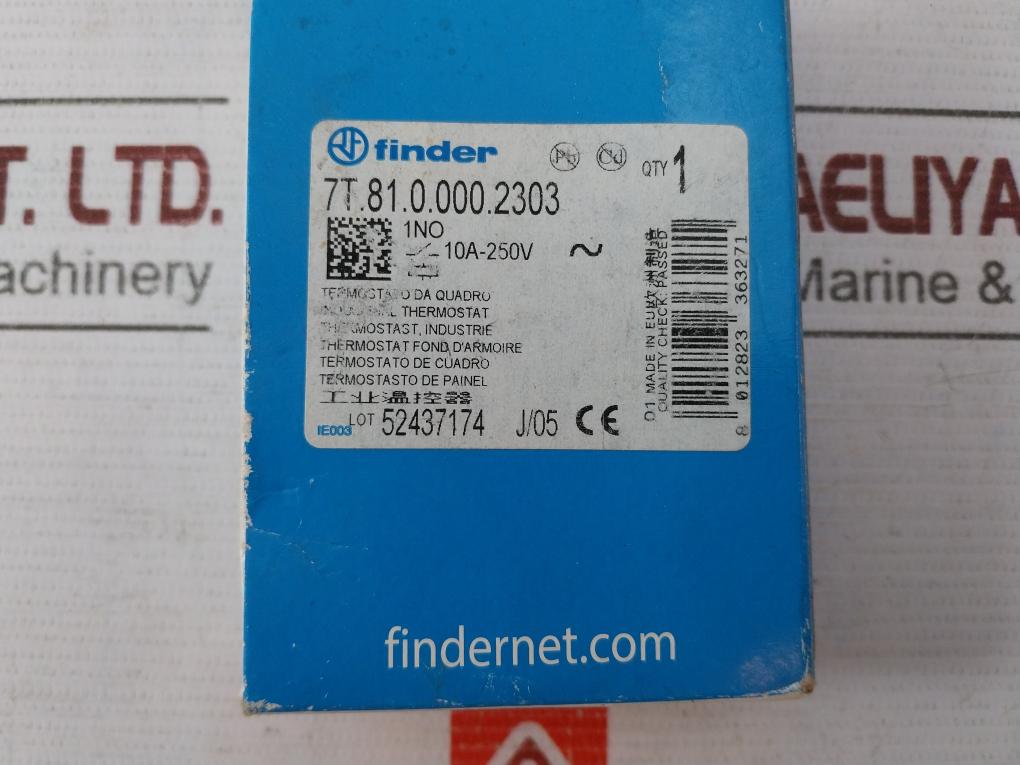 Finder 7T.81.0.000.2303 Panel Thermostat 10A 250V 8 012823 363271