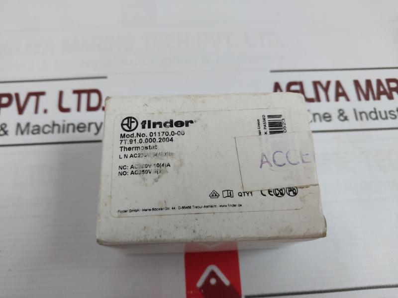 Finder 7T.91.0.000.2004 Thermostat 01170.0-00 Ac230V 50/60Hz Ac250V 10(4)A
