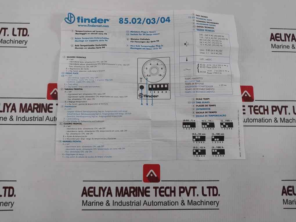 Finder 85.04.8.240.0000.Pas Timer Relay 7A 250V 50/60Hz