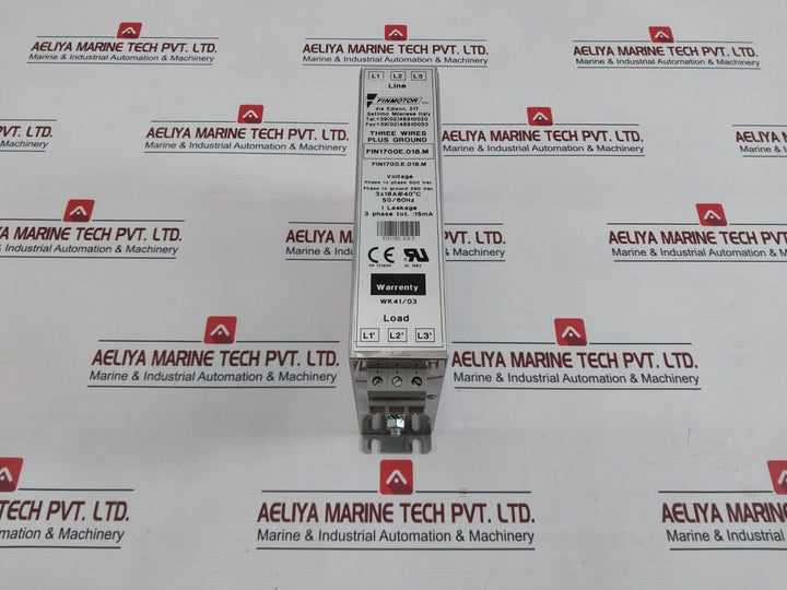 Finmotor Fin1700E.018.M Three Phase Filter 500 Vac 3X18A At 40C 50/60Hz 15Ma