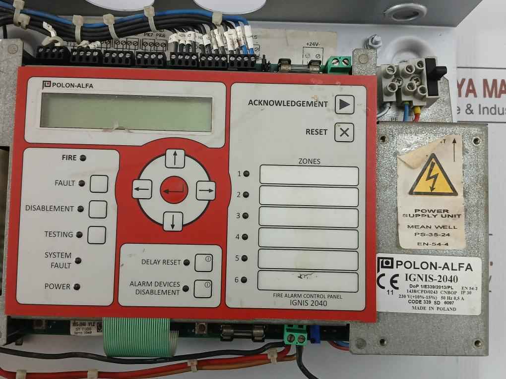 Fire Alarm Control Panel Ignis 2040 Brand Polon-alfa 230V