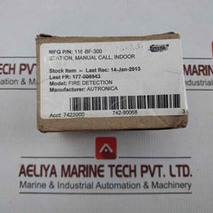 Fire Detection Manual Call Point 116-bf-300 Autronica Bf-300V2