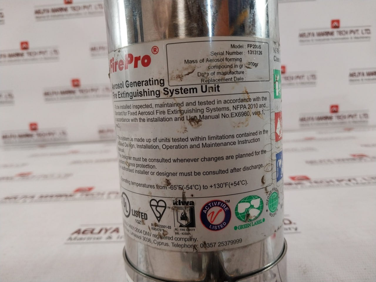 Firepro Fp200S Fire Extinguishing Generator C1-2-5Rbr Rev.2 Nfpa 10