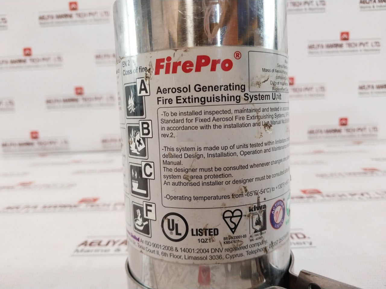 Firepro Fp200S Fire Extinguishing Generator C1-2-5Rbr Rev.2 Nfpa 10