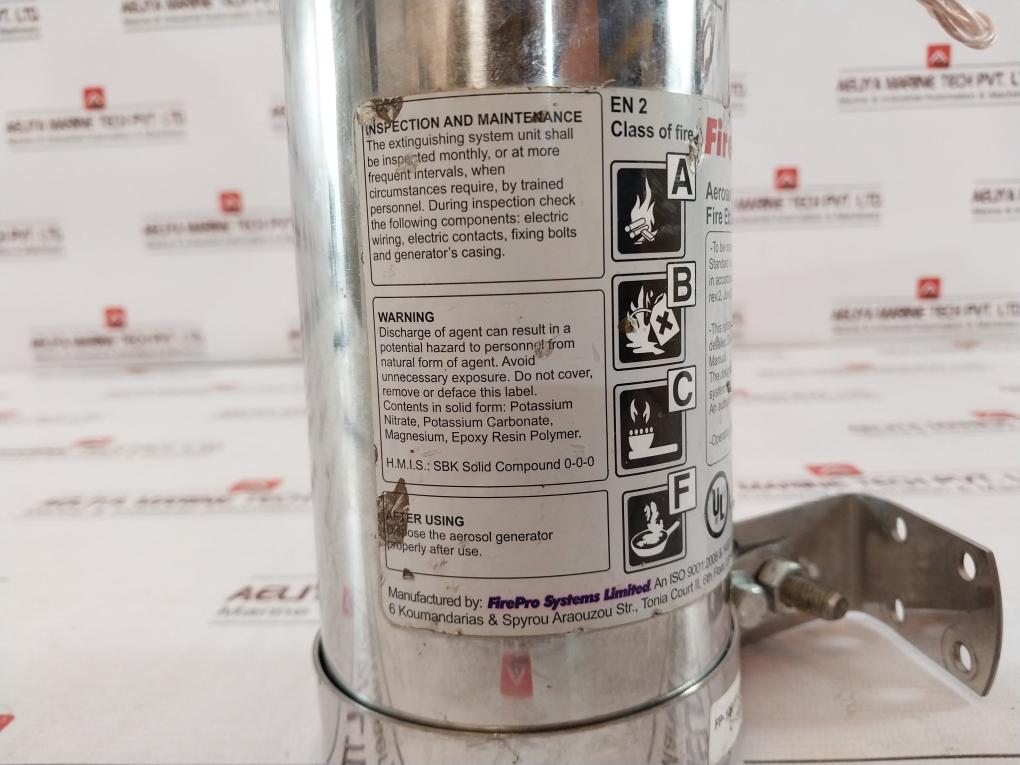 Firepro Fp200S Fire Extinguishing Generator C1-2-5Rbr Rev.2 Nfpa 10