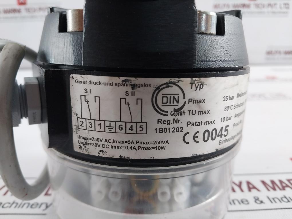Fischer 21D 015 K2.A.V.8S/1 Pressure Switch 25 Bar 250Va 5A 10W