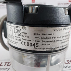 Fischer 21D 015 K2.A.V.8S/1 Pressure Switch 25 Bar 250Va 5A 10W