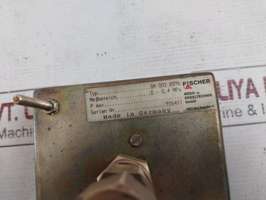 Fischer 8M 002 Rq96 Pressure Ammeter 0-0.4 Mpa