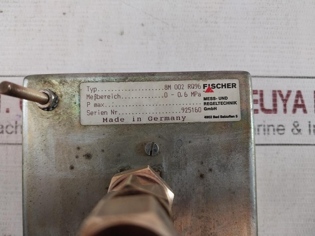 Fischer 8M 002 RQ96 Pressure Gauge 0-0,6 MPA