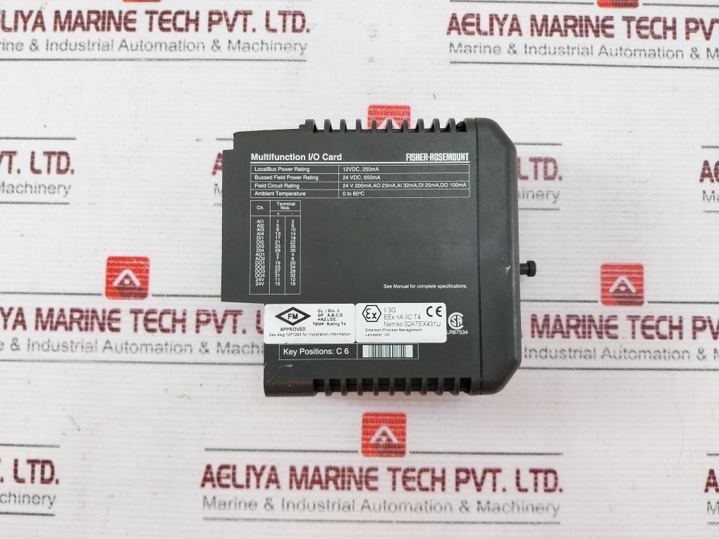 Fisher-rosemount Kj3006X1-ba1 Multifunction I/O Card 12P2180X072 12Vdc 250Ma