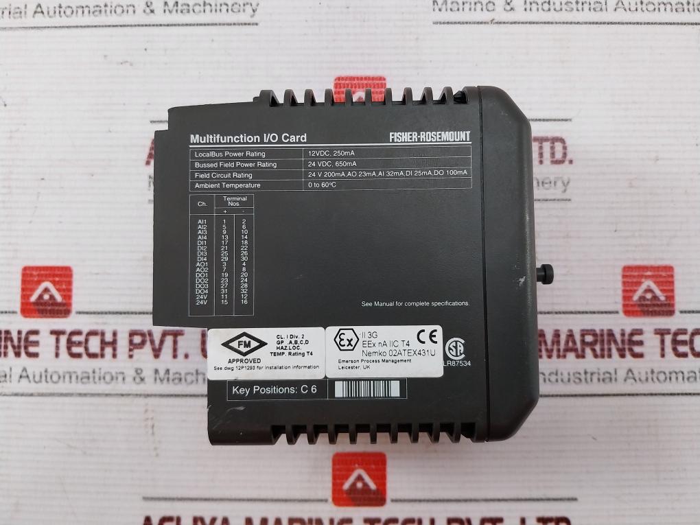 Fisher-rosemount Kj3006X1-ba1 Multifunction I/O Card 12P2180X072 12Vdc 250Ma