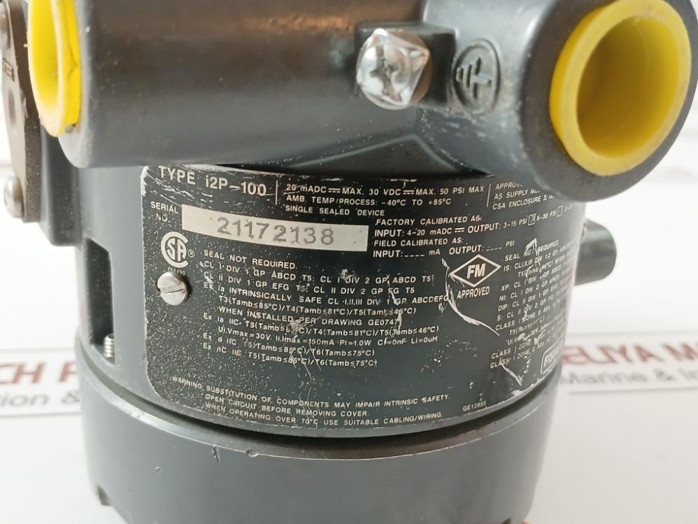 Fisher I2P-100 Electro-pneumatic Transducer 4-20 Madc 3-15 Psi