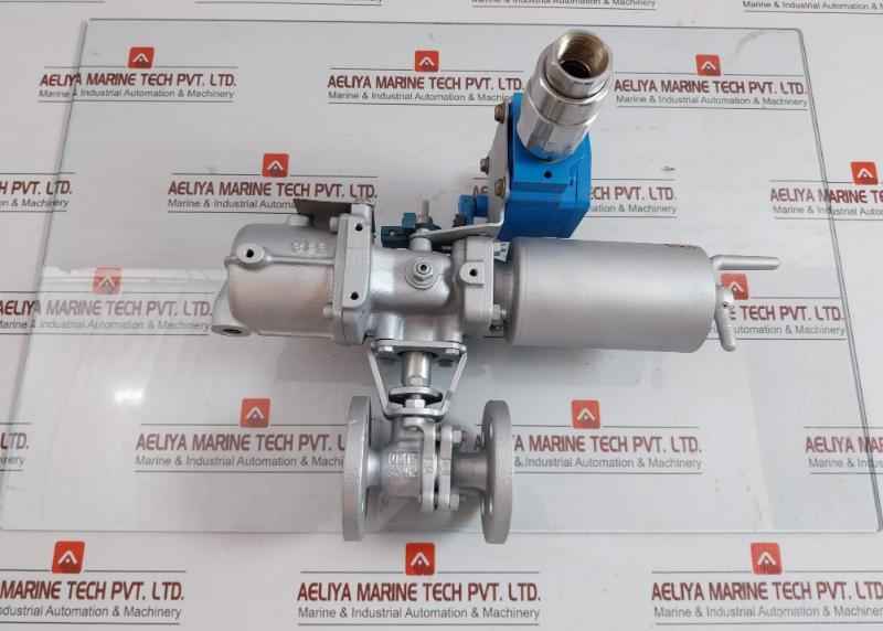 Flanged Ball Valve Assy W/ Positioner Ag06S Kitamura 4 Kgf/Cm2 70˚C Max