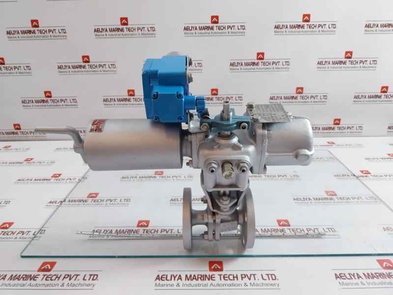 Flanged Ball Valve Assy W/ Positioner Ag06S Kitamura 4 Kgf/Cm2 70˚C Max