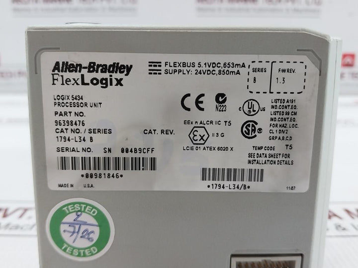 Flexlogix-Controller-24Vdc-850Ma-Allen-bradley-1794-l34-209814-9