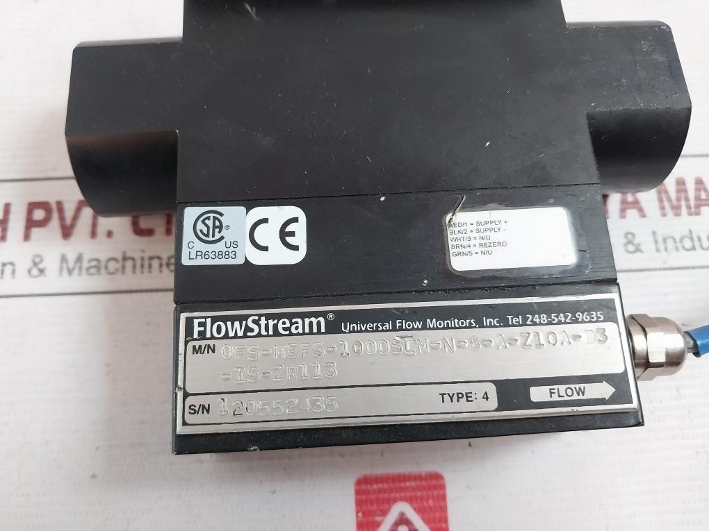 Flowstream Ofs-mefs-1000Slm-n-6-a-z10A-d3-is-zr113 Universal Flow Monitor