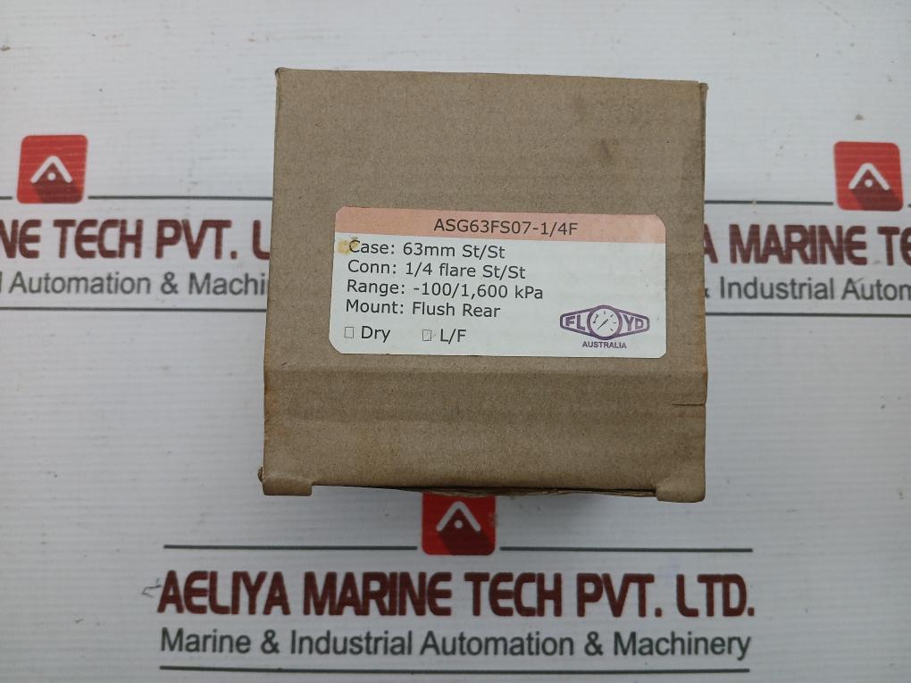 Floyd Australia -100/1,600 Kpa Pressure Gauge Asg63Fs07-1/4F