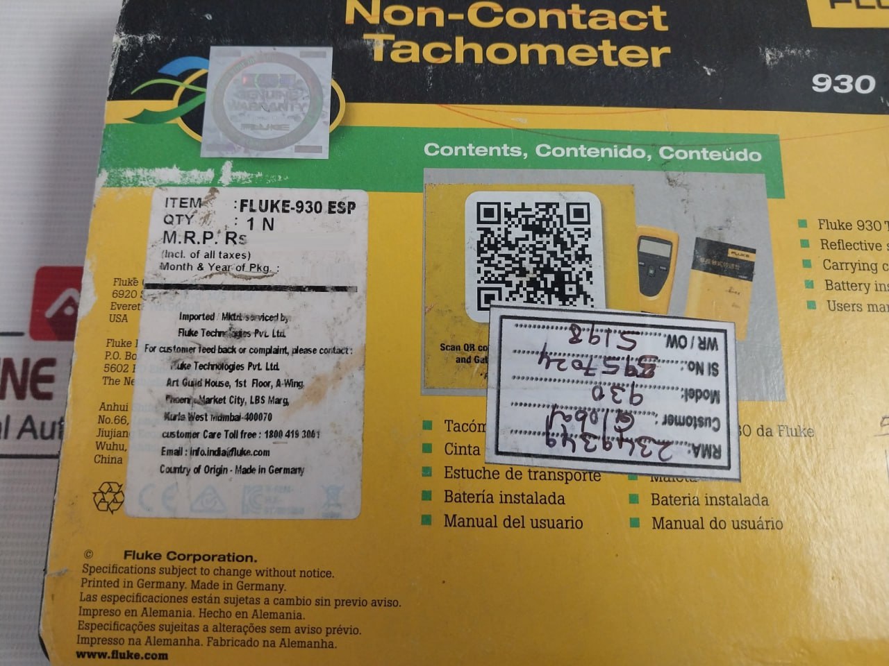Fluke 930 Esp Digital Non-contact Tachometer 017001058 (Incomplete)