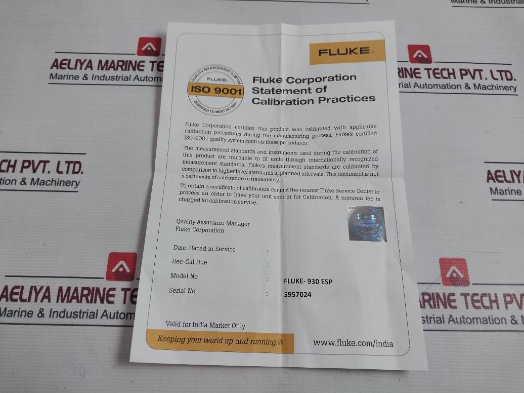 Fluke 930 Esp Digital Non-contact Tachometer 017001058 (Incomplete)