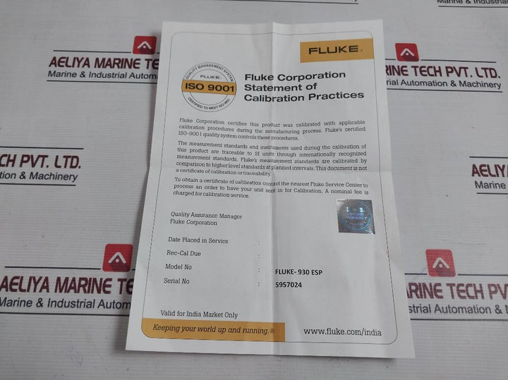 Fluke 930 Esp Digital Non-contact Tachometer 017001058 (Incomplete)