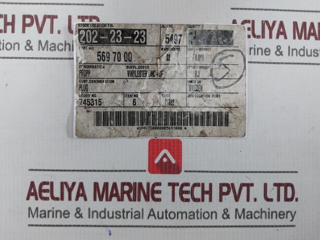 Flygt 569 70 00 Plug For Submersible Agitator