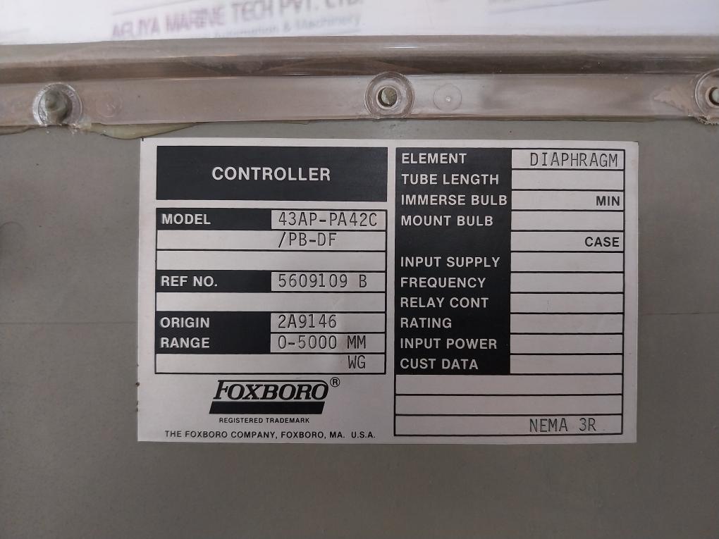 Foxboro 43Ap Stabilog Pneumatic Controller 43Ap-pa42C/Pb-df 0-30 Psi 9063-05