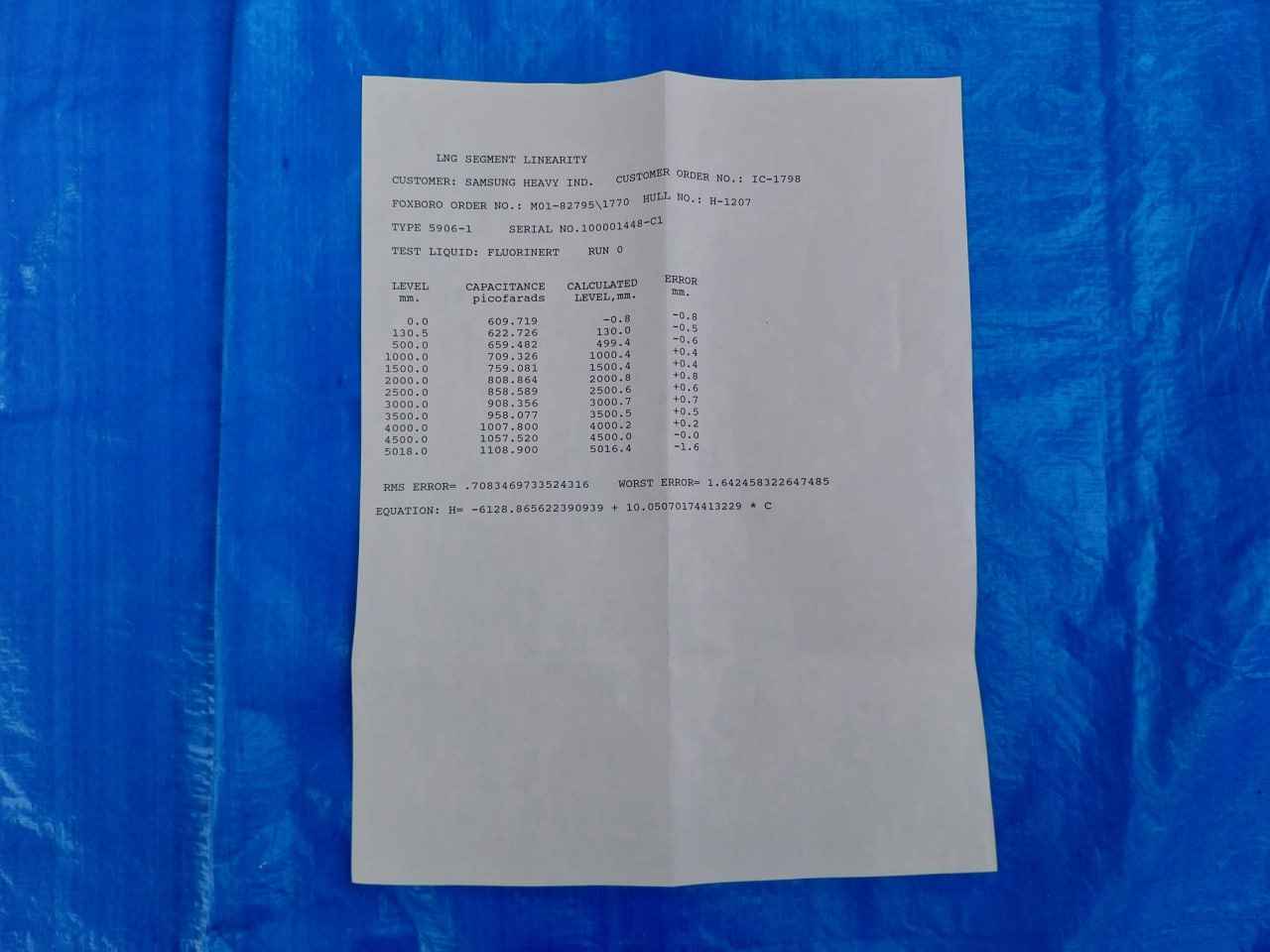Foxboro 5906-1 Sensor Segment L8005Yp B0134Kp Rev: H 10 Megohm At 500Vdc