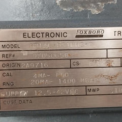 Foxboro 821Al-ds1Nh2-c Electronic Transmitter L0121Gt/D 12.5-42Vdc 18004Wx