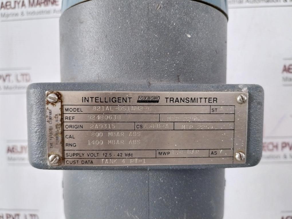 Foxboro 821Al-ds1Nh2-c Intelligent Pressure Transmitter Mep-2295 12.5-42Vdc 1.8