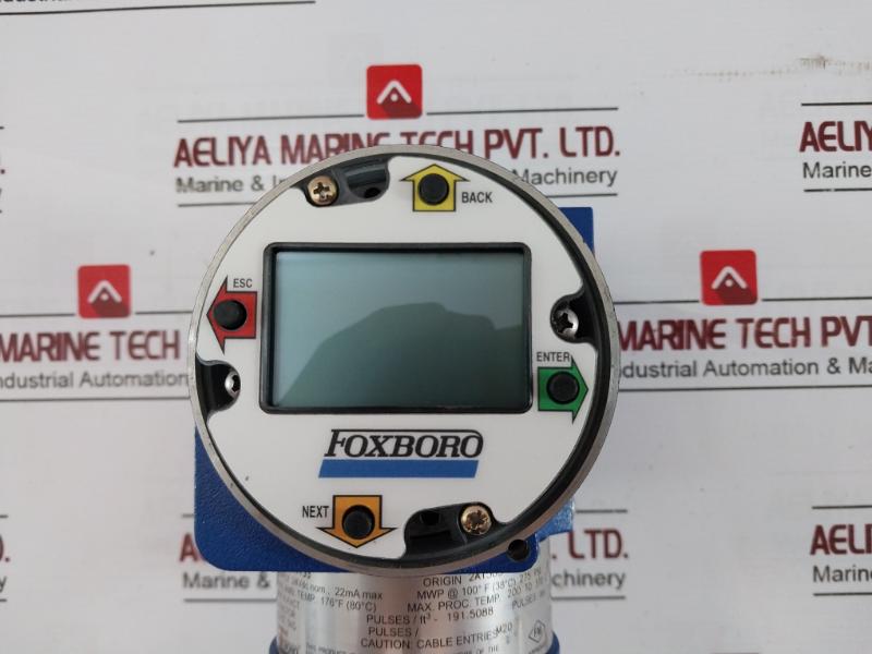 Foxboro 84F-u3Qr1Sbvjf-cn Vortex Flowmeter Pulses/Ft3- 191.508