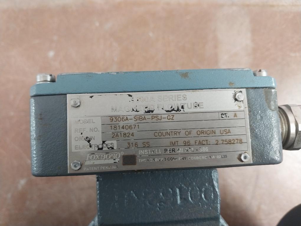 Foxboro 9306A-siba-psj-gz Series Flanged Magnetic Flowtube 285 Psi @ 100°F