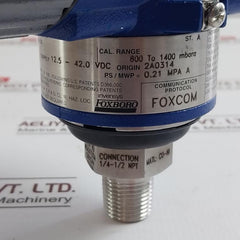 Foxboro Iap10-d20C1F-m2L1 Pressure Transmitter 12.5-42.0Vdc Nca247235A 0.21 Mpa