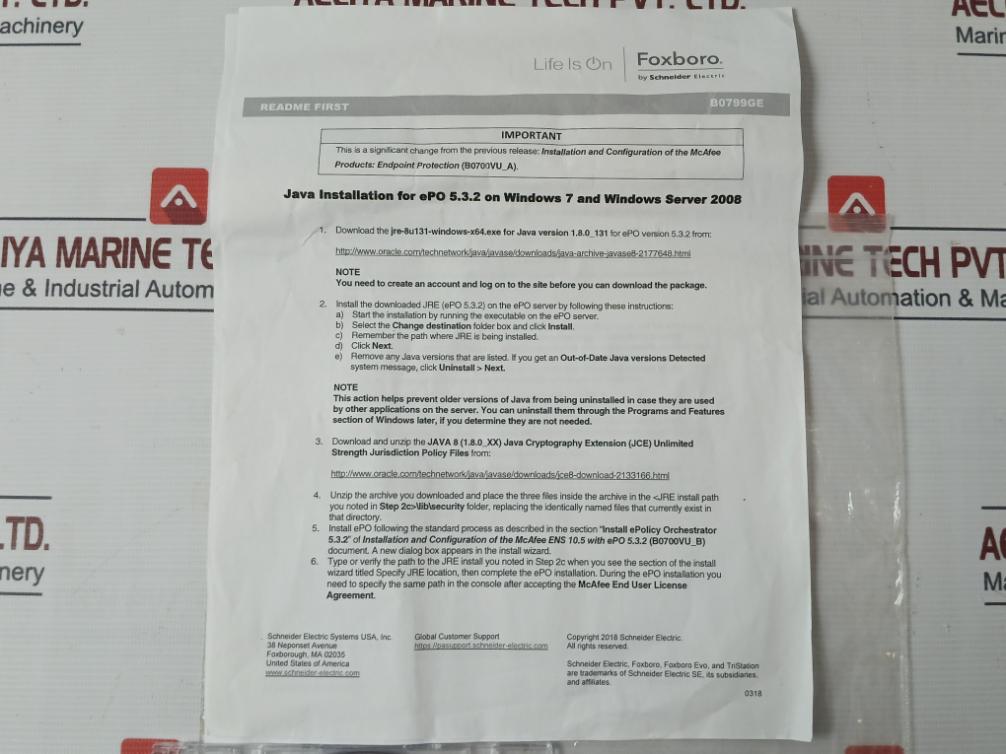 Foxboro K0177Az-b Antivirus Install And Configuration Tool Kit Cd K0204Af Rev: 0B