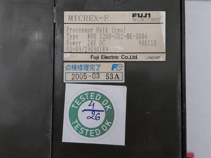 Fpu 120H-g02-nk-z004 Programmable Controller Processor Unit 24Vdc Fuji Electric