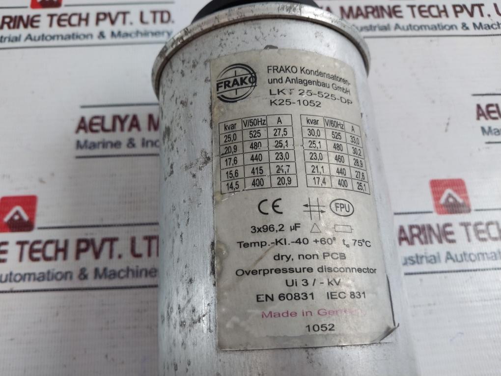 Frako Lkt 25-525-dp Capacitor 3X96,2 µF