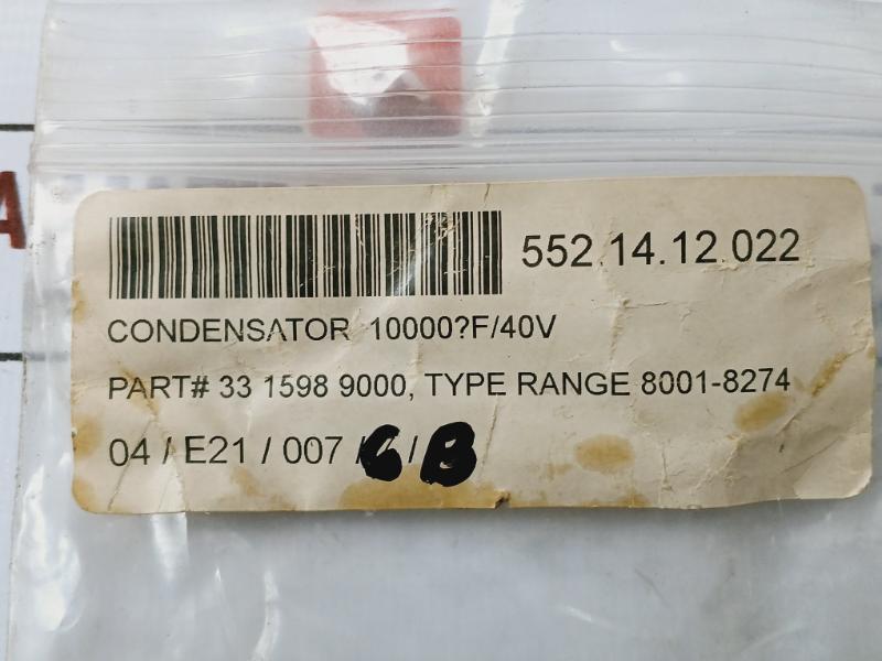Frolyt Ebh-nv High Capacitive Capacitor 8001-8274 552.14.12.022 Typ Ia