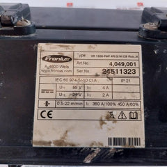Fronius 4,049,001 Vr 1500-pap 4R/G/W/Cb Rob./A Ip21 Wire Feeder Welder