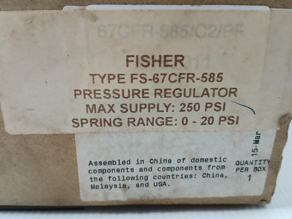 Fs-67Cfr-585 Fisher 67Cf-series 0-20 Psi Pressure Regulator