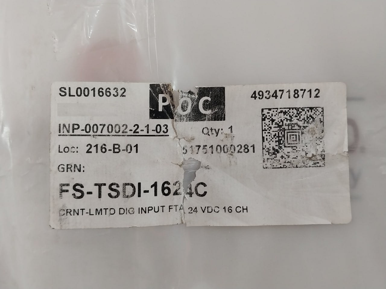 Fsc Fs-tsdi-1624C Digital Input Module 24Vdc 16Ch
