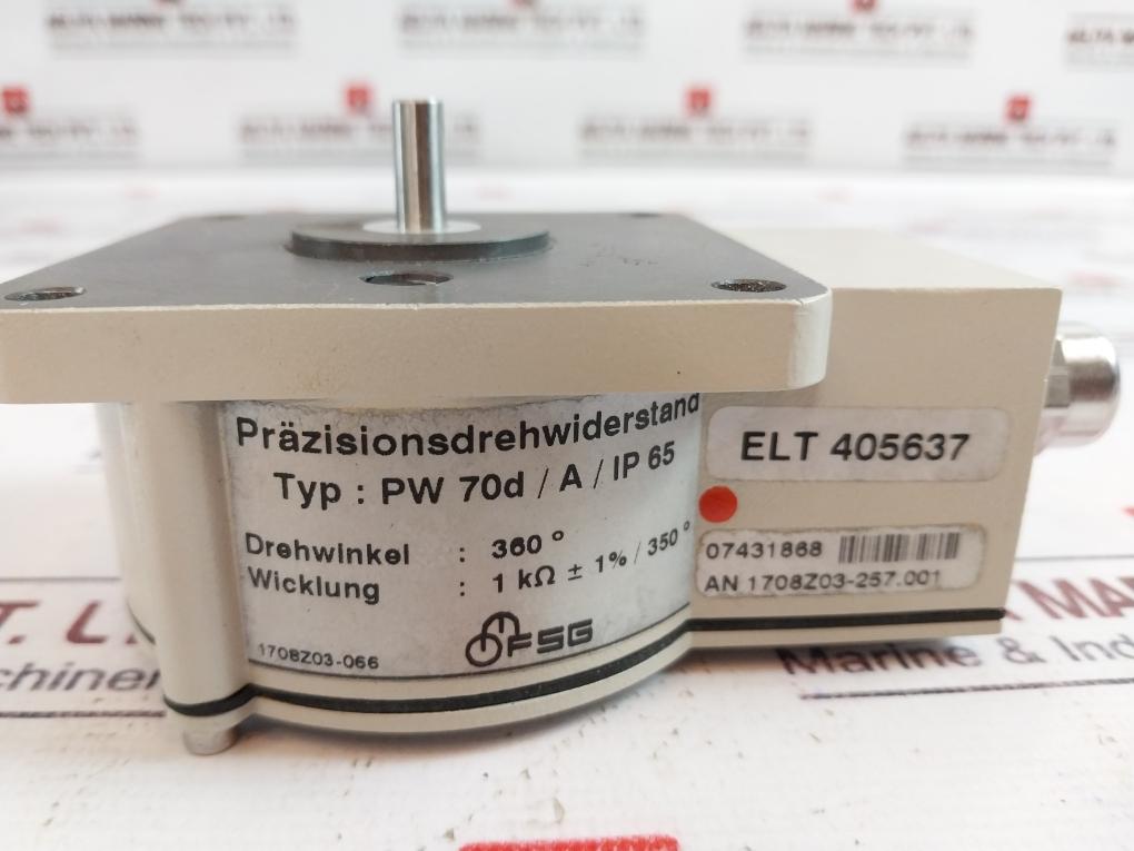 FSG PW 70D/A/IP65 Precision Rotational Resistance Potentiometer