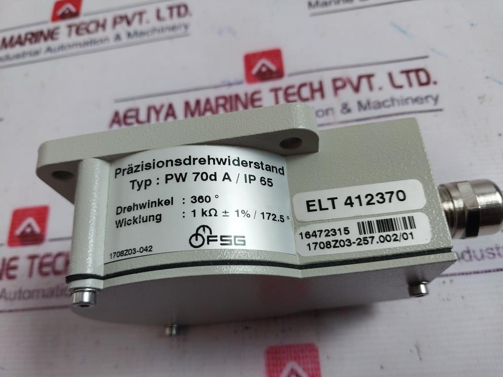 FSG PW 70D A/IP 65 Precision Rotational Resistance Potentiometer