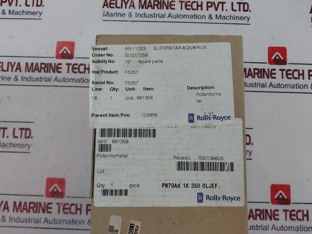 Fsg Pw 70D/Of/A/Ip40 Potentiometer 1 Kohm ± 1%/350°