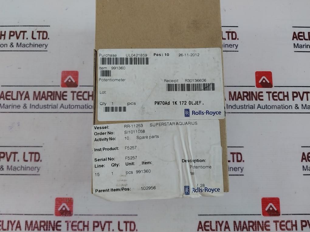 Fsg Pw 70D/Of/A/Ip40 Potentiometer 360° 1 Kohm ± 1%/172.5°