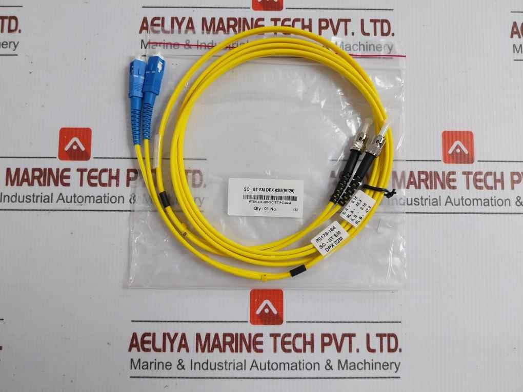 Ftek-dx-sm-sc/St-pc-02M Single Mode Duplex Fiber Optic Patch Cable Set New Condition