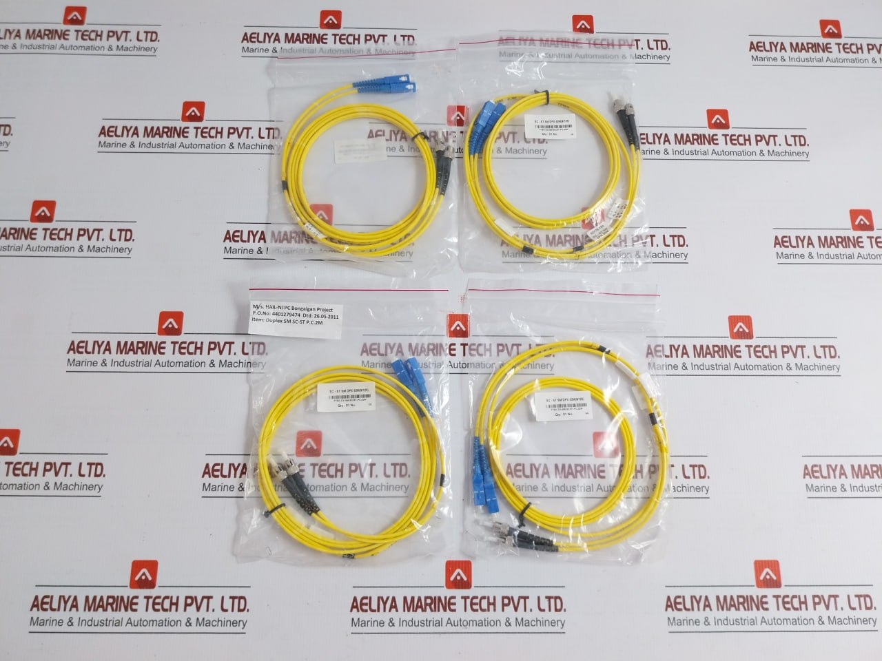 Ftek-dx-sm-sc/St-pc-02M Single Mode Duplex Fiber Optic Patch Cable Set New Condition