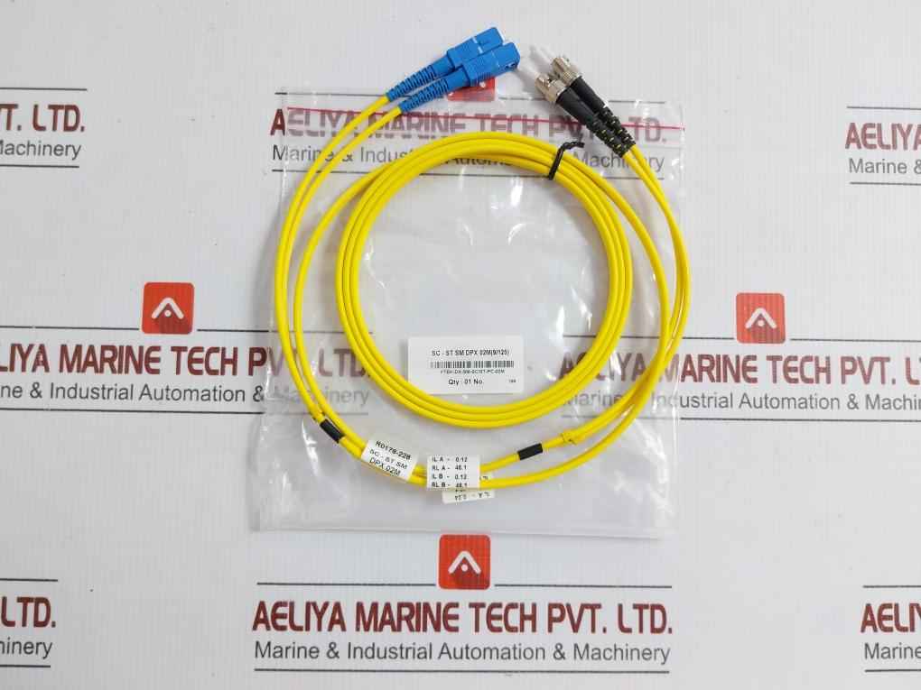Ftek-dx-sm-sc/St-pc-02M Single Mode Duplex Fiber Optic Patch Cable Set New Condition