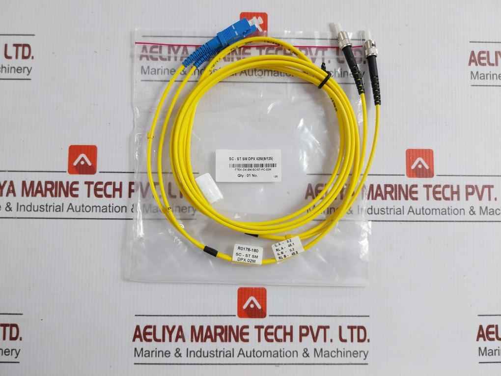 Ftek-dx-sm-sc/St-pc-02M Single Mode Duplex Fiber Optic Patch Cable Set New Condition