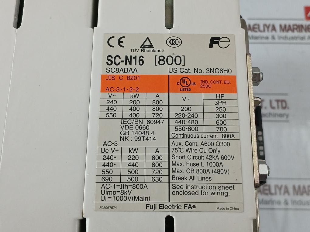 Fuji-Electric-Ac100-127V-50-60Hz-Magnetic-Contactor-Sc-n16-800-208081-5