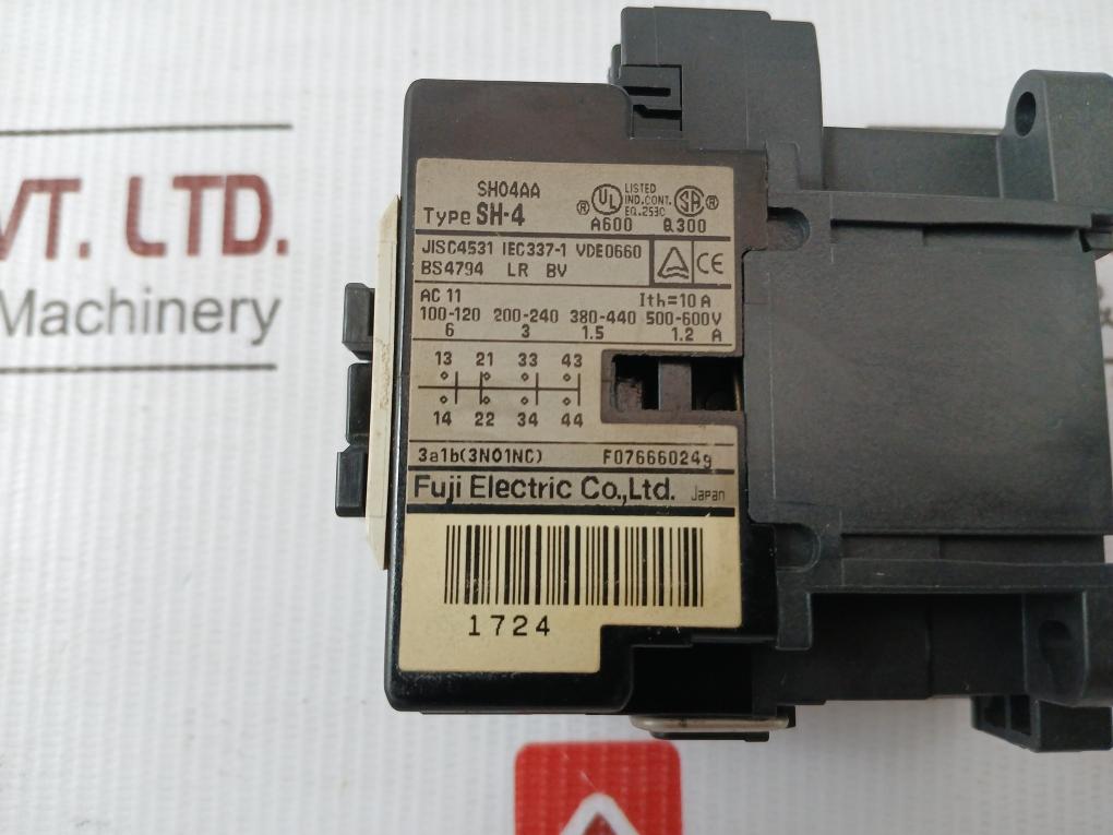 Fuji Electric 10A 200–220V Ac 50/60 Hz Auxiliary Contactor Sh04Aa